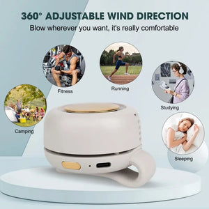 Mini Clip Fan USB Rechargeable | Portable Personal Fan 3 Speed