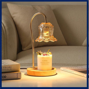 Lily of the Valley Candle Warmer Lamp — Solid Wood Wax Melt Warmer | Minimalist Bedroom Lamp