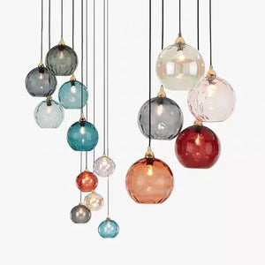 Glass Pendant Light - Luminex - Globe Design Lamp - Warm Ambient Lighting