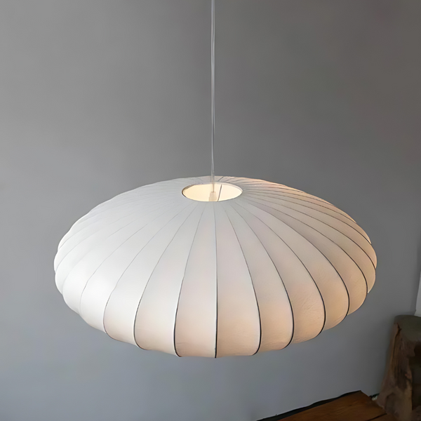 Silk Pendant Light - Solaira - Japandi Ceiling Lamp - Modern Home Decor