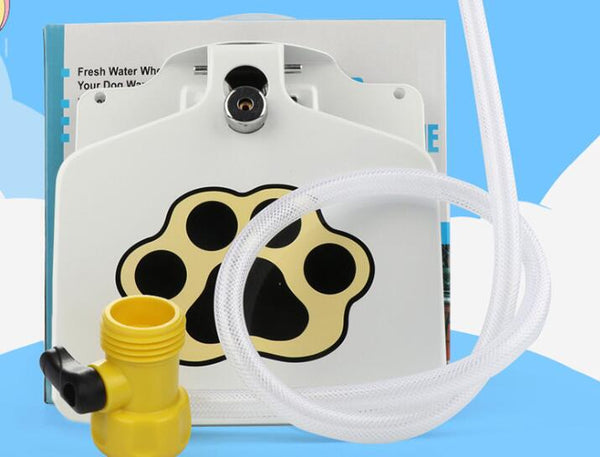 Outdoor Dog Water Fountain | Paw-Activated Pet Drinking Fountain with 41" Hose & Splitter | Fresh Running Water On Demand