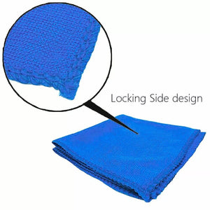50 Pack Large Microfibre Car Cleaning Cloths — Auto Detailing Towels for Washing, Drying, Waxing & Polishing | Lint-Free Streak-Free Multi-Surface Cloths | 30x30cm Blue