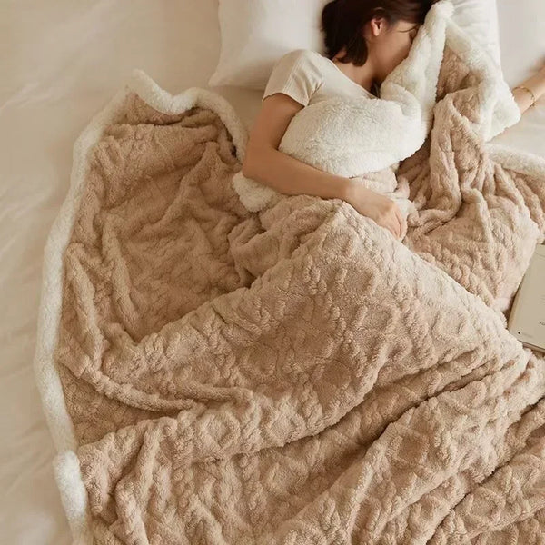 Lambswool Blanket - Snugglea - Thick Winter Fleece - Cosy Bed Throw