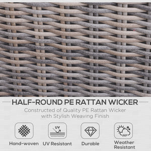 5-Piece Rattan Garden Sofa Set | Thick Cushions & Glass Table