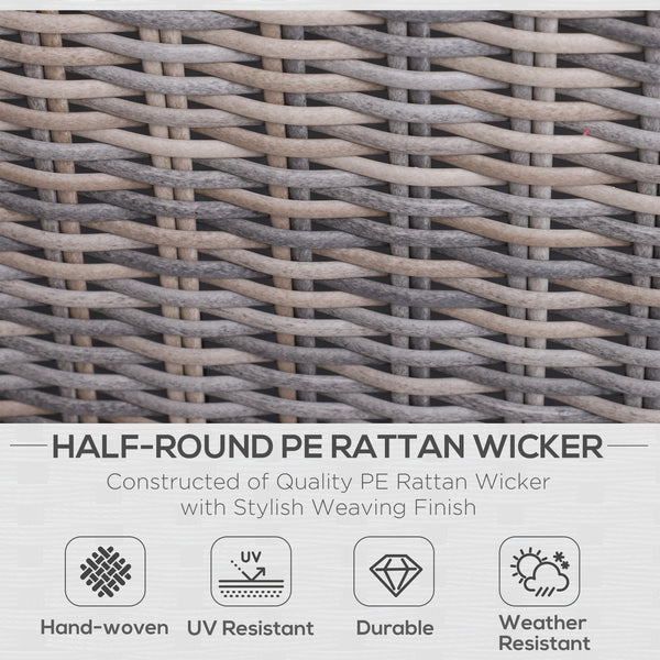 5-Piece Rattan Garden Sofa Set | Thick Cushions & Glass Table