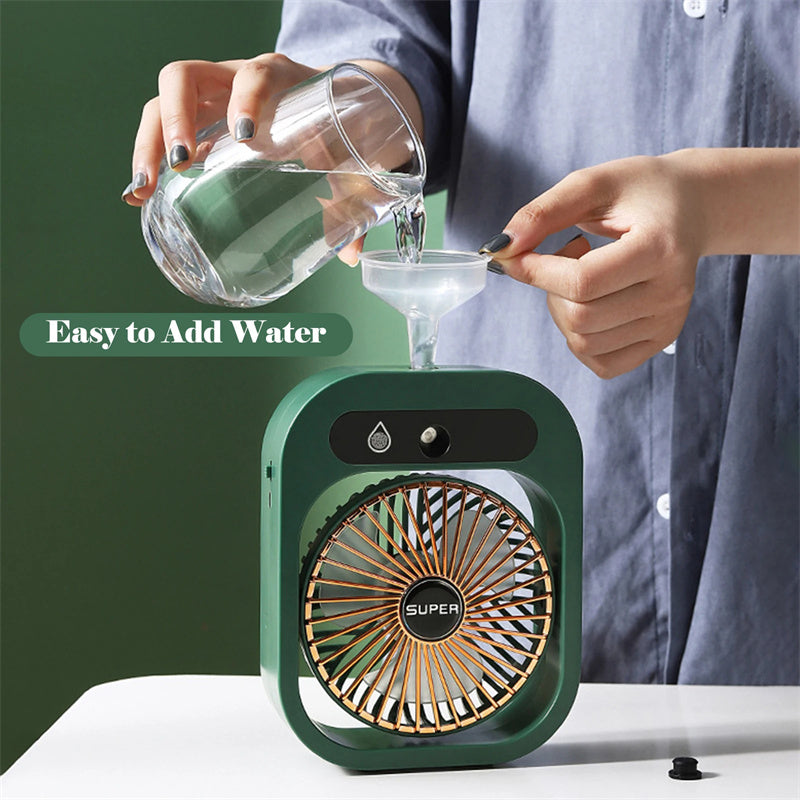 2-in-1 USB Misting Fan & Humidifier | Rechargeable Desk Cooler