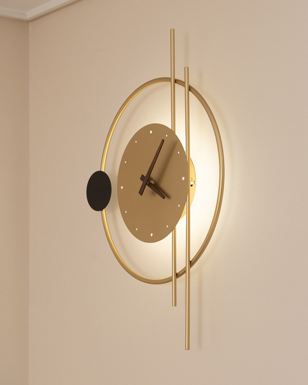 Wall Clock Light - Solvra - Modern LED Design - Decorative Timepiece Lamp