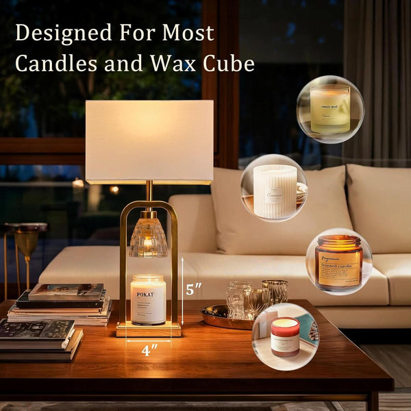 Brushed Gold Candle Warmer Lamp Programmable Timer