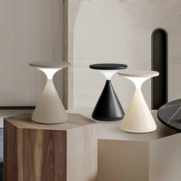 Dimmable Table Lamp - LumaGlow - Wireless Touch Control - Modern Hourglass Design