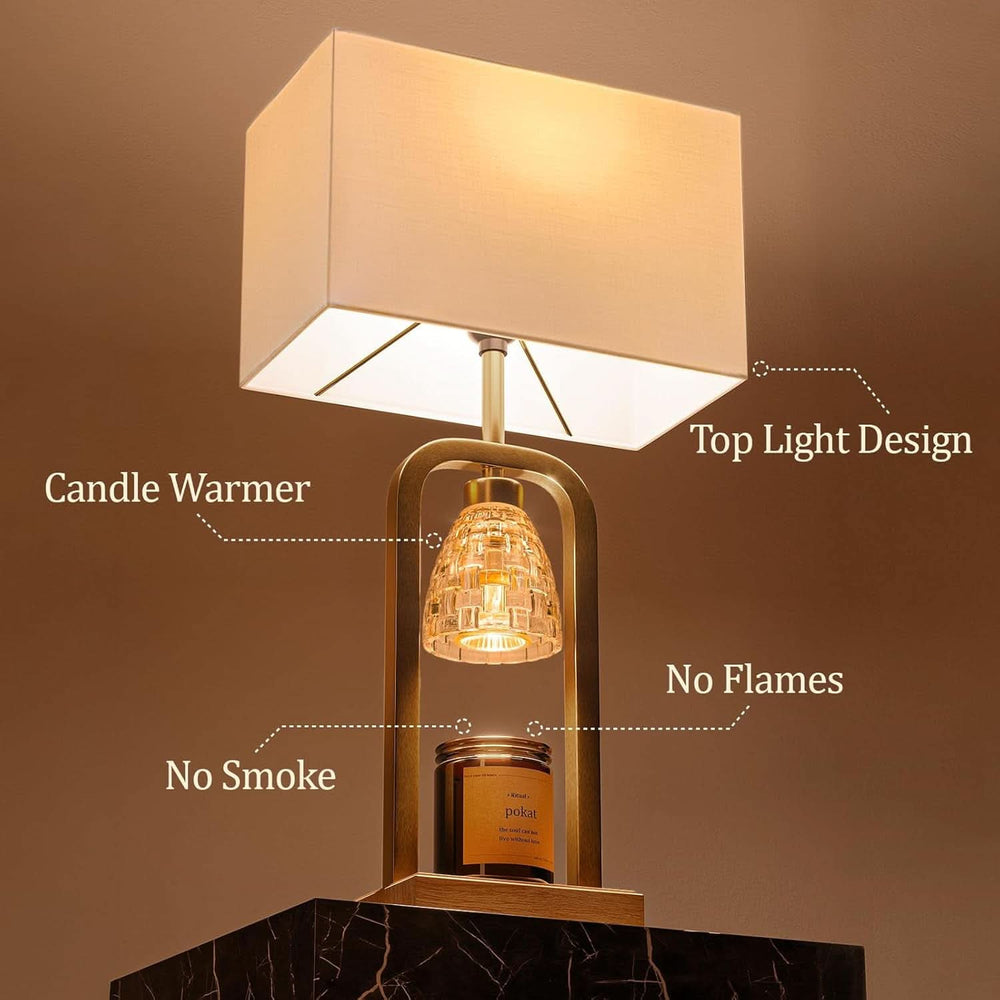 Brushed Gold Candle Warmer Lamp Programmable Timer