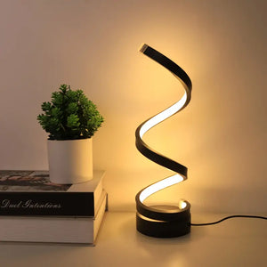 Spiral LED Lamp - LumoVibe - Dimmable Table Light - Energy Efficient Design