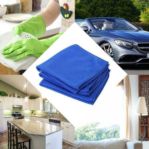 50 Pack Large Microfibre Car Cleaning Cloths — Auto Detailing Towels for Washing, Drying, Waxing & Polishing | Lint-Free Streak-Free Multi-Surface Cloths | 30x30cm Blue