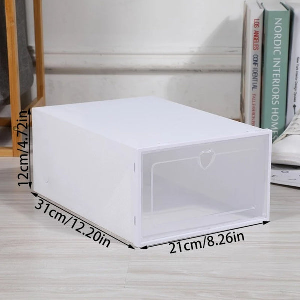 ClearStack Shoe Storage Boxes – Foldable Stackable Organizers
