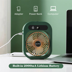 2-in-1 USB Misting Fan & Humidifier | Rechargeable Desk Cooler
