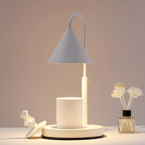 Aromatherapy Wax Melt Lamp — White Lifting Design, Metal