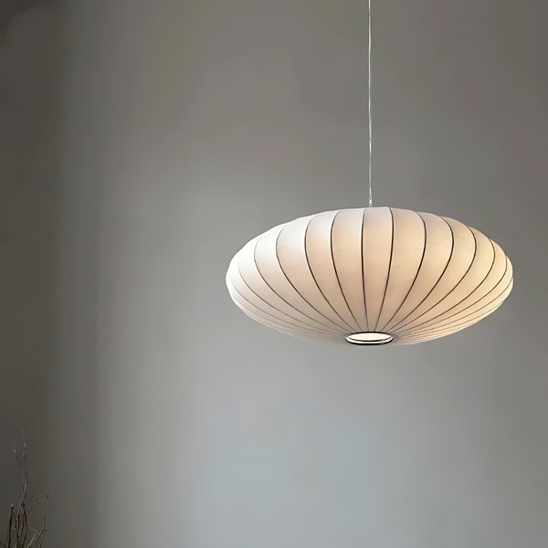 Silk Pendant Light - Solaira - Japandi Ceiling Lamp - Modern Home Decor