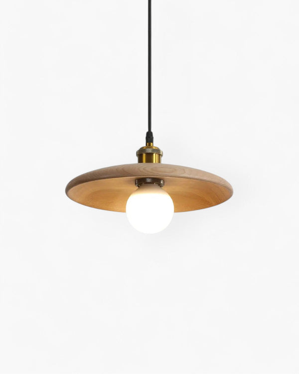 Pendant Ceiling Light - Halvora - Slim Wood Shade - Japandi Zen Design