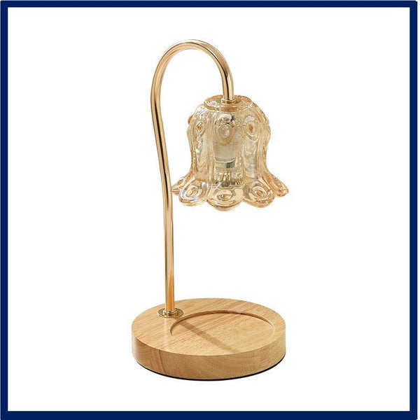 Lily of the Valley Candle Warmer Lamp — Solid Wood Wax Melt Warmer | Minimalist Bedroom Lamp