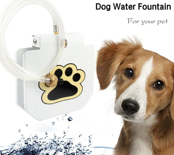 Outdoor Dog Water Fountain | Paw-Activated Pet Drinking Fountain with 41" Hose & Splitter | Fresh Running Water On Demand