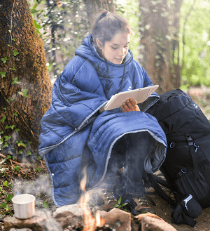 Wearable Camping Quilt Cloak Sleeping Bag | Portable Warm Travel Blanket 800g Ultralight | Waterproof Hiking Poncho Sleeping Bag