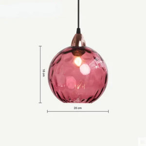 Glass Pendant Light - Luminex - Globe Design Lamp - Warm Ambient Lighting