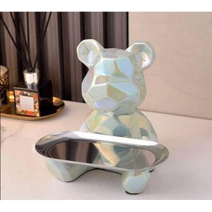 Geometric Bear Statue - Ceramix - Modern Art Decor - Space-Saving Storage
