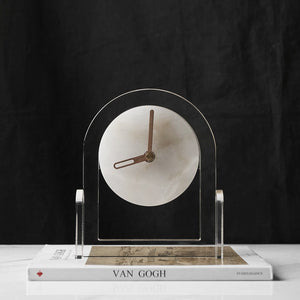 Jade Stone Desk Clock Ornament UK — Nordic Style Luxury Decor