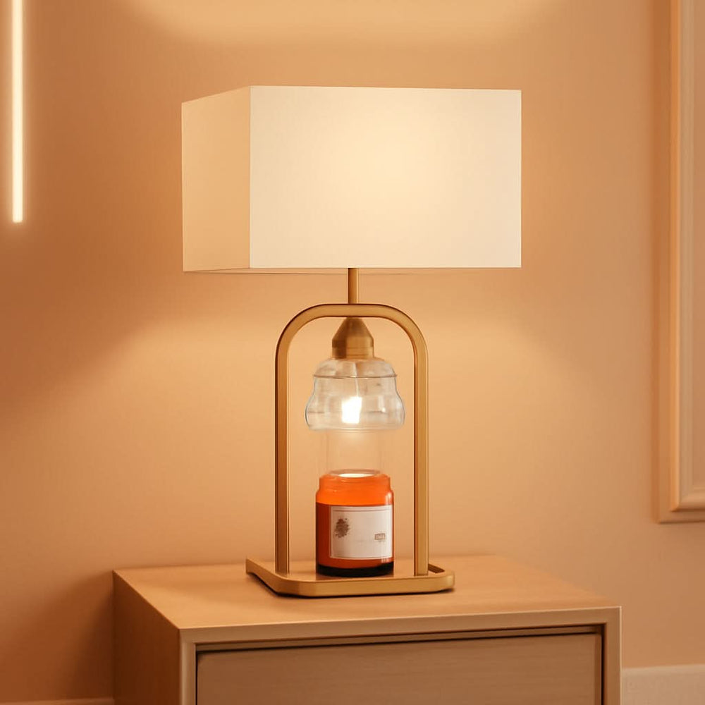 Brushed Gold Candle Warmer Lamp Programmable Timer