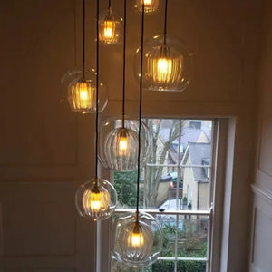 Glass Pendant Light – Halvix – Modern Ceiling Fixture – Elegant Room Lighting