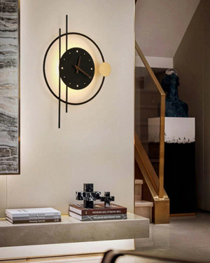 Wall Clock Light - Solvra - Modern LED Design - Decorative Timepiece Lamp