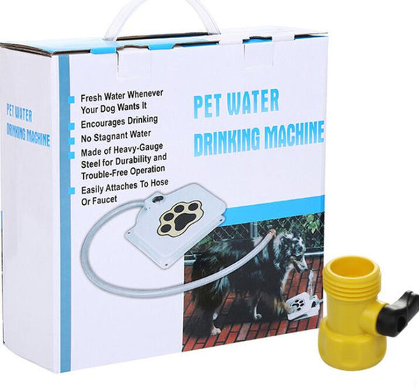 Outdoor Dog Water Fountain | Paw-Activated Pet Drinking Fountain with 41" Hose & Splitter | Fresh Running Water On Demand