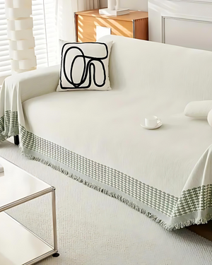 Sofa Throw Cover - Novara - Boho Leaf Pattern - Modern Couch Protector