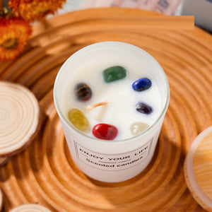 CrystalGlow Aromaterapi Lys – Naturlig Stein Soyavoks Lys i Gaveeske