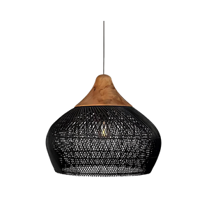 Rattan Pendant Light - Solara - Boho Ceiling Lamp - Handwoven Home Decor