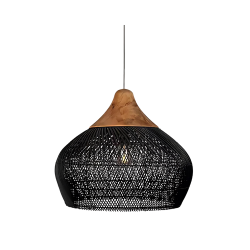 Rattan Pendant Light - Solara - Boho Ceiling Lamp - Handwoven Home Decor