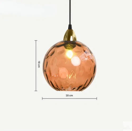 Glass Pendant Light - Luminex - Globe Design Lamp - Warm Ambient Lighting