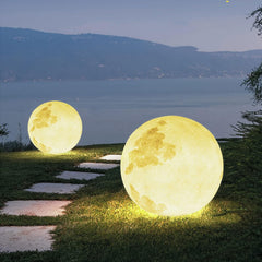 Lunaris | Moon Shape LED Garden Light — Weather Resistant Sculptural Outdoor Floor Lamp
