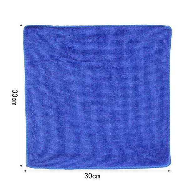 50 Pack Large Microfibre Car Cleaning Cloths — Auto Detailing Towels for Washing, Drying, Waxing & Polishing | Lint-Free Streak-Free Multi-Surface Cloths | 30x30cm Blue