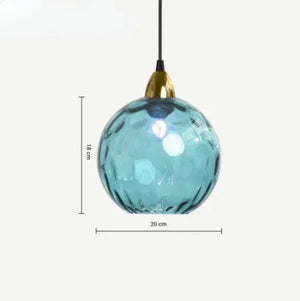 Glass Pendant Light - Luminex - Globe Design Lamp - Warm Ambient Lighting