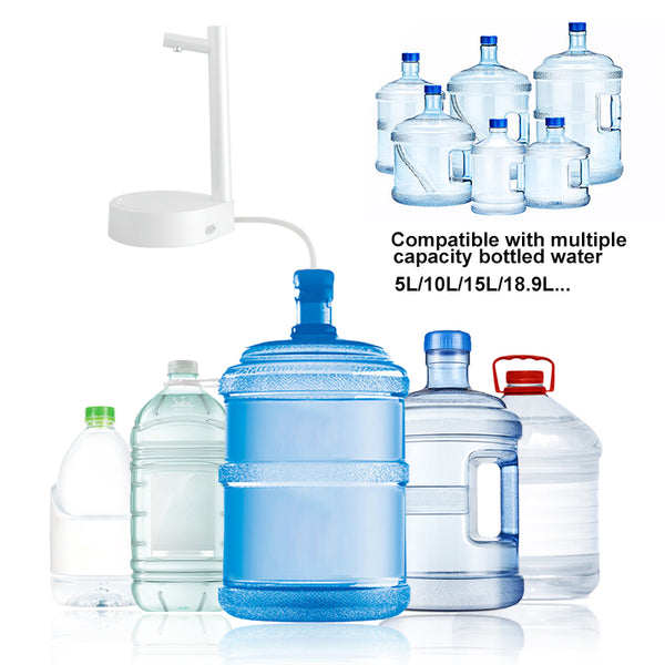 Electric Rechargeable Automatic Water Bottle Dispenser Pump — USB-C Gallon Water Pump Dispenser for Home, Office & Outdoor Use | 1800mAh | White & Blue