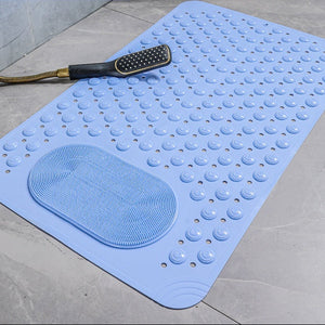 EcoStep Large Non-Slip Rubber Bath Mat with Foot Massage Surface