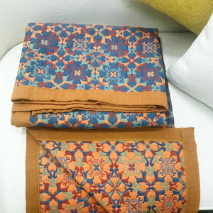 Cotton Bed Quilt – Quilora – Blue Reversible Blanket – Organic Winter Bedding