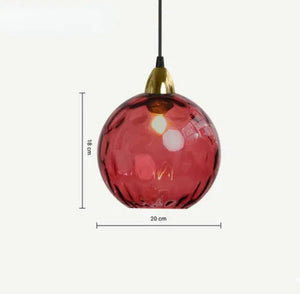 Glass Pendant Light - Luminex - Globe Design Lamp - Warm Ambient Lighting