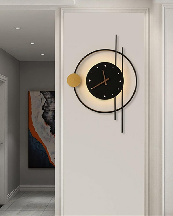 Wall Clock Light - Solvra - Modern LED Design - Decorative Timepiece Lamp