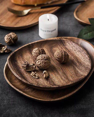 Wooden Serving Tray - Jardena - Rustic Platter Set - Natural Kitchen Decor