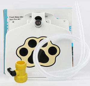 Outdoor Dog Water Fountain | Paw-Activated Pet Drinking Fountain with 41" Hose & Splitter | Fresh Running Water On Demand