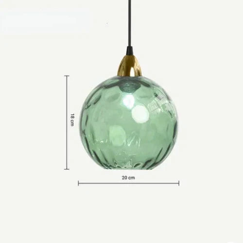 Glass Pendant Light - Luminex - Globe Design Lamp - Warm Ambient Lighting
