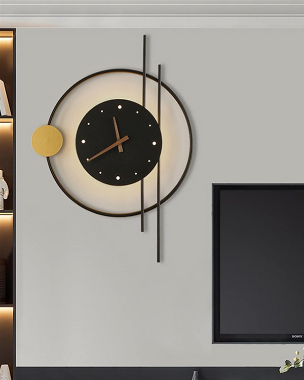 Wall Clock Light - Solvra - Modern LED Design - Decorative Timepiece Lamp