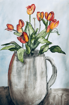 Vibrant Tulips in Vase