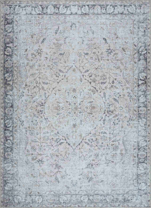 Haile Green & Pink Washable Area Rug - Clearance